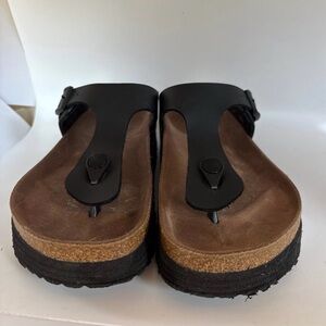 BIRKENSTOCK Black Gizeh Platform Footbed Sandal By Papillio 39